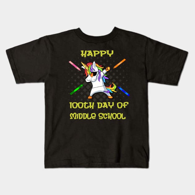 Happy 100th Day Of Middle School Kids T-Shirt by familycuteycom